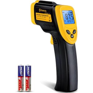 Etekcity Infrared Thermometer Laser Temperature Gun 774, Meat Food Candy Oven Thermometer for Griddle Accessories, Heat Gun for Cooking Refrigerator Tools, Adjustable Emissivity & Max Measure, Yellow