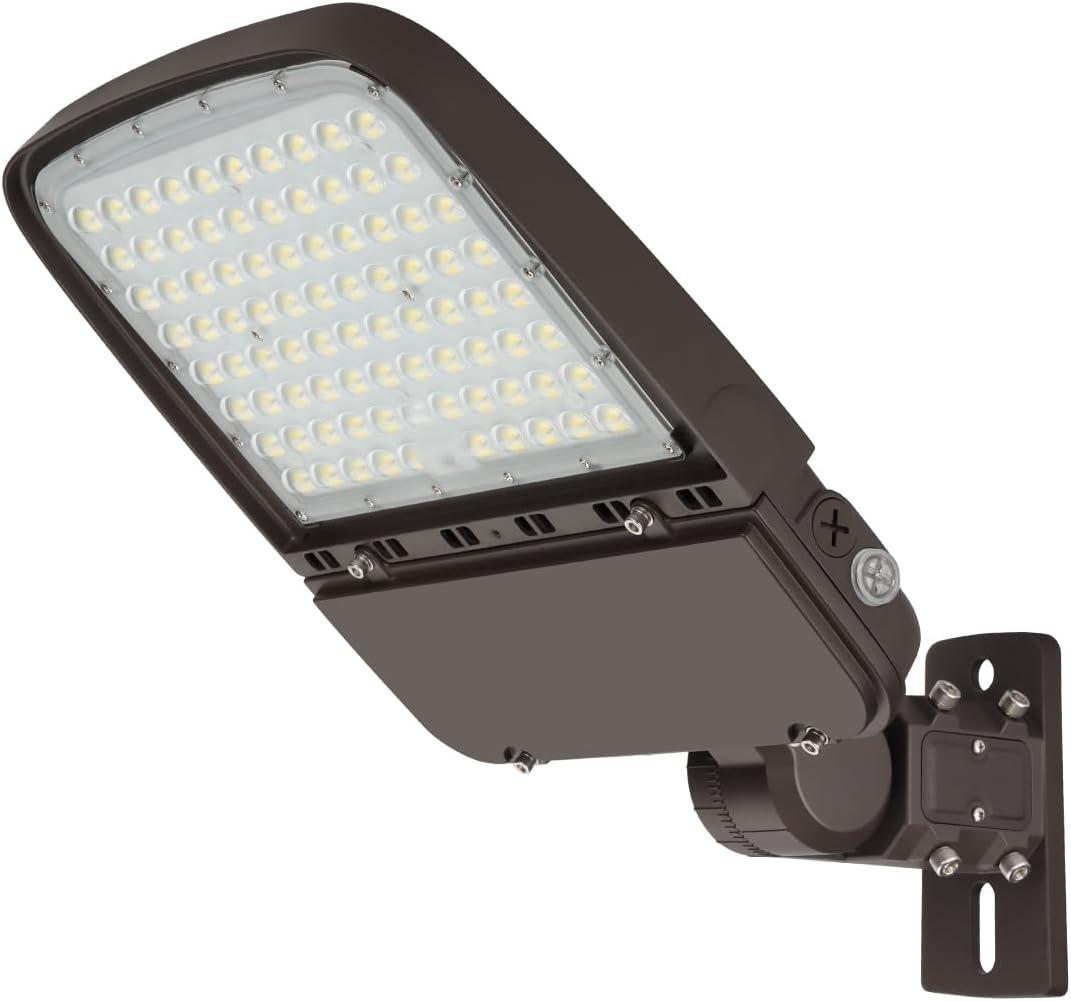 Kadision LED Parking Lot Light 240W/200W/150W Adjustable, 36000 lm (150lm/W) 5000K 100-277V, Waterproof LED Shoebox Light with Dusk-to-Dawn Photocell, Slip Fitter & Arm Mount in 1 Fixture, ETL Listed