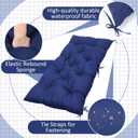 Wenqik Outdoor Bench Cushion 48 x 20 x 3 Inches Waterproof Outdoor Porch Swing Cushion Soft Thicken Chaise Lounge Pad with Ties for Indoor Garden Patio Seat(Navy Blue, Classic)