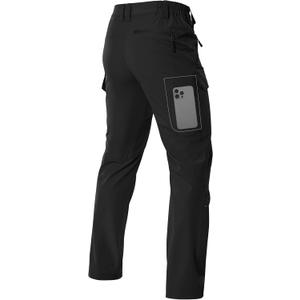 Moosehill Men's Hiking Cargo Pants Lightweight Water-Resistant Quick Dry for Tactical Work Fishing Golf Travel Outdoor Casual (32W x 32L, Black)