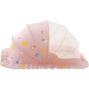 Mosquito Nets for Baby Cribs, Portable Folding Mosquito Net for Stroller, 0-3 Years Kids Travel & Sleep Mosquito Mesh CoverBaby Crib(Pink, 47x24x26)
