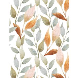 Floralplus Peel and Stick Wallpaper Removable Leaf Boho Wallpaper for Bathroom Floral Renter Friendly Wallpapers for Bedroom Leaf Contact Paper for Kitchen Cabinet Home Decor 17.5 x 118 in