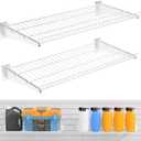 2 Pack Metal Slatwall Shelves 24X12 Inch, White, M2PC