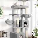 Globlazer Sturdy Cat Tree, 68-inch Large Cat Tower for Indoor Adult Cats 20 lbs Heavy Duty Cat Tree for Big Cats with Extra Large Platform, 5 Scratching Post, S68, Cloud Grey
