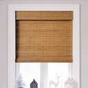 Cordless Bamboo Roman Shades 25x64in, Light Filtering Bamboo Blinds for Indoor Windows, Office, Bathroom and Living Room, Privacy Teak.