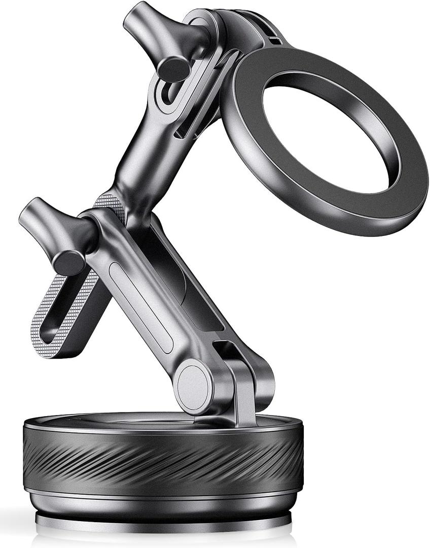 InwodiTeki Magnetic Phone Holders for Your Car, Upgraded 360 Vacuum Car Phone Holder, 108+LBS Strongest Suction & 3000gf Magnetic, Car Phone Mount for 17 Pro Max 16 15 14 13 12/ Android Phones (Black)