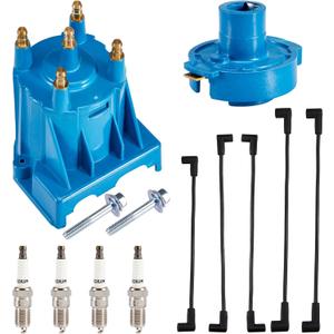 Tune Up Kit Distributor Cap, Rotor, 4X Spark Plugs, 5X Spark Plug Wires Compatible with 3.0L 4cyl Mer-Cruiser Engines Made by General Motors with Delco EST Ignition Systems, #811635Q2 816761Q14
