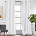 KGORGE White Velvet Curtains 96 inches 2 Panels, Velvet Blackout Curtains for Bedroom Living Room, Soft Darkening Thermal Insulating Window Drapes, Back Tab Rod Pocket, W 52 x L 96