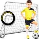 E-Jet Soccer Goals Football Goals, 6'x4' Metal Frame with All Weather Net, White