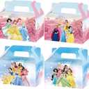 AURSWIF Princess Party Gift Boxes, 20 PCS Princess Cardboard Gable Boxes Candy Cookie Boxes for Birthday Party Supplies