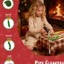 5 x Pipe Cleaners Craft 115pcs, Christmas Pipe Cleaners Bulk for DIY 8 inches Christmas Wreath, Chenille Craft Making Kit for Making Wreath with Cute Accessories, Manual Decoration for Door, Wall, Window