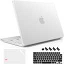 2 x May Chen Compatible with MacBook Neo 13 inch Model A3404 2026 Release, Slim & Lightweigh Frosted Finish Protective Case with Keyboard Cover&Screen Protector, Frosted Transparency