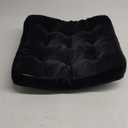 vctops Velvet Solid Chair Pad Super Soft Plush Washable Square Seat Cushion for Kitchen Dining Room (Black,16" x 16")