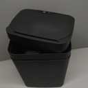 2 Pack 2.7 Gal Bathroom Trash Can with Lid, Automatic Trash Can Small Smart Garbage Can Touchless, Slim Motion Sensor Waterproof Plastic Trash Bins for Bedroom Office Kitchen Toilet Black