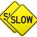 2-Pack Slow Sign - 12" x 12" - .040 Rust Free Aluminum  Reflective, UV Protected and Weatherproof