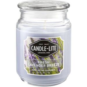 Candle-lite Scented Candles, Fresh Lavender Breeze Fragrance, One 18 oz. Single-Wick Aromatherapy Candle with 110 Hours of Burn Time, Light Purple Color
