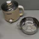 Dezin Hot Pot Electric with Steamer, Rapid Noodles Cooker, Stainless Steel Electric Pot 1.6 Liter, Perfect for Ramen, Egg, Dumpling, Soup, Oatmeal with Temperature Control and Keep Warm Function (1.7 Quarts)