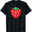 Pixel Strawberry 80s Video Game Halloween Costume T-Shirt 3XL