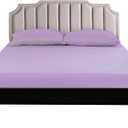 Lirex Twin XL Fitted Sheet Cotton, 300 Thread Count Soft Breathable, 8-10" Deep Pocket Sheet for Hotel Home, Light Purple