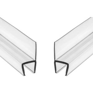 Frameless Shower Door Side Seal Strip, Vertical Polycarbonate H-Jamb 180 Degree 78" Long… (2 Pack - 3/8" H Type)