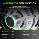 11570N New Alternator Compatible with 2011-2020 Dodge Grand Caravan Journey V6 3.6L, 2011-2014 Avenger, 11-16 Town & Country, 11-14 Chrysler 200, 12-15 Ram C V, 11-14 VW Routan, 12V 160A
