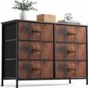 DUMOS 6 Drawer Dresser for Bedroom, Wide Storage Chest of Drawers Cabinet
Fabric Storage Organizer with Wooden Top, Wide Dresser Cabinet for Closet, Bedroom, Rustic Brown