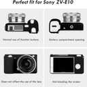 Rieibi ZVE10 Case, Soft Silicone Protective Case for Sony ZV-E10 ZVE10 Camera, Lightweight Rubber Cover for Sony Alpha ZVE10 - Black (Not for ZV-E10 Mark II)