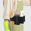 Garden Tool Belt, 6 Pockets 2 Straps Waterproof Oxford Fabric Adjustable Gardening Tool Pouch for Family Camping Outdoor,Gardening Tool Waist Bag Belt (black)