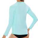 HODOSPORTS Rash Guard for Women UPF 50+ Swim Shirt with Pockets Sun Protection Shirts Lightweight Long Sleeve (Blue, M)