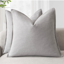 Foindtower Pack of 2, Decorative Linen Solid Throw Pillow Covers Soft Accent Cushion Case Boho Farmhouse Pillowcase for Chair Couch Sofa Bedroom Living Room Home Decor 20 x 20 Inch Light Rustic Gray