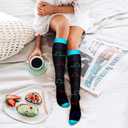 6 Pack Copper Compression Socks for Women and Men Circulation-Best Support for Medical,Running,Nursing,Athletic (Black)