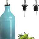 Sweejar Ceramic Olive Oil Dispenser Bottle, Opaque Oil Cruet Protects Oil to Reduce Oxidation, Suitable for Oil, Vinegar, Coffee Syrups & Other Liquids, Pack of 1, 15.5 Fl Oz (Gradient Blue)