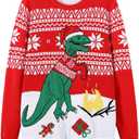 MyFav Men's Ugly Christmas Sweater Holiday Party Knitted Pullover Xmas Sweater (Red, M)