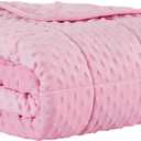 CuteKing Weighted Blanket - Weighted Blanket with Premium Glass Beads - Heavy Blanket Crystal Velvet for Comfort Sleep - Thick Blanket All Season (20lbs, 80"x87", Pink Bubble)