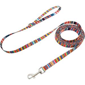 WYuZe Waterproof Dog Leash 7FT 12FT, Odor-Proof Strong Coated Nylon Leash - Lightweight & Easy to Clean for Small Medium Dogs Outside Walking, Training, Beach Playing (12ft, Rainbow) (5/8'' x 12 FT)