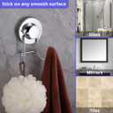 HOME SO Suction Cup Hooks for Shower & Bathroom Towel Holder 2-Pack Suction Cups Hooks for Hanging Towels, Robes, & Coats - Tiles, Glass Door or Mirror Shower and Towel Hooks - Chrome, Stainless