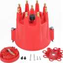 HEI Distributor Cap and Rotor Kit 84335 Replacement For Pro Billet Distributor Universal 8-Cylinder Male Pro Series Red