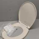 Mayfair Aurora Slow Close Toilet Seat, Easy Clean Hinges and Adjustable Perfect Fit Plastic Seat, Made in USA, Round, Bone