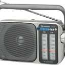 Panasonic Portable AM / FM Radio, Battery Operated Analog Radio, AC Powered, Silver (RF-2400D)
