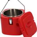 Food Warmer Food Hot Box Insulated Soup Pan Portable 2.5 Gallon 304 Stainless Steel Food Cooler Carrier Commercial Soup Container for Hot Cold Food Storage Restaurant Canteen Home Party Lunch (Red)