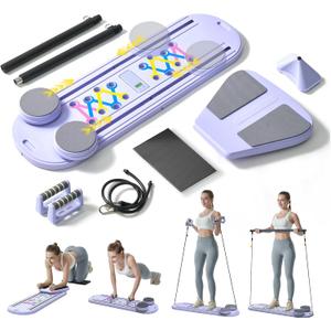 Maksone Pilates Board - 6-in-1 Foldable Pilates Reformer for Home, Purple Pilates Equipment with Sliding Function - Lightweight Core Trainer for Women(Purple)