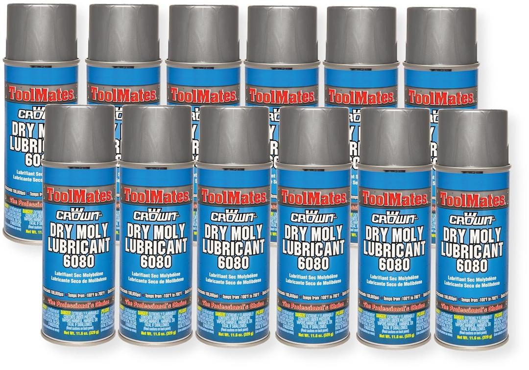 Crown Dry Moly Lubricant Aerosol Spray, 11.6 Oz, Pack of 12 Cans