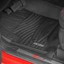 Rough Country Flex-Fit Floor Mats for Chevy Silverado & GMC Sierra 1500/2500HD/3500HD (2014–2018) Crew Cab - Front & Rear Set, All-Weather Non-Slip TPE Liners w/Spill Saver Lip