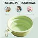 Dog Bowls for Travel,Portable Collapsible Silicone Pet Food Water Bowl,BPA Free Dishwasher Safe Foldable with 1 Carabiner Camping, Hiking Backpacking, Beach