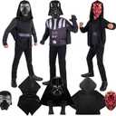 STAR WARS Villains Official Youth Dress-Up Set - Three Unique Costumes of Darth Vader, Darth Maul, and Kylo Ren - Size M (8-10)