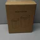 Bathroom Trash Cans with Lid 2 Pack Touchless Automatic Motion Sensor 2.2 Gal & 4 Gal Small Garbage Can, Smart Electric Narrow Garbage Bin for Bedroom Office Kitchen (White)