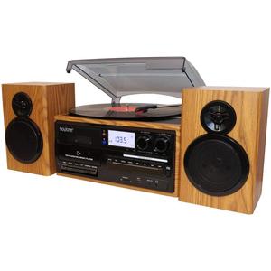Boytone BT-28SPW Bluetooth Classic Record Player Turntable All-in-One with AM/FM Radio, CD/Cassette Player, 2 Separate Stereo Speakers, Record from Vinyl, Radio, and Cassette to MP3, SD slot, USB, AUX