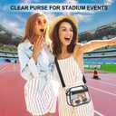 Busiuw Clear Bag for Stadium Events - Stadium Approved Small Mini Clear Purse, Men's Shoulder Bag for Sports Concerts
