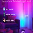 Corner Floor Lamp, Smart RGB LED Corner Lamp with App & Remote, Modern Floor Lamp with 16 Million Colors, Music Sync, Scene Modes, Color Changing Standing Lamps for Living Room, Bedroom