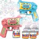 EagleStone Bubble Gun Toys for 3+ Year Old Kids Boys Girls, 2 Pack Automatic Bubble Machine with Bubble Solution, Summer Outdoor Kids Toys for Ages 3-4,4-6,5-7, Birthday Gifts for  3-8 Year Old